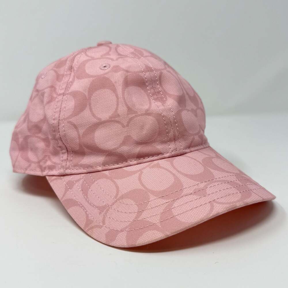 Coach Signature Jacquard Baseball Hat in Taffy Pink